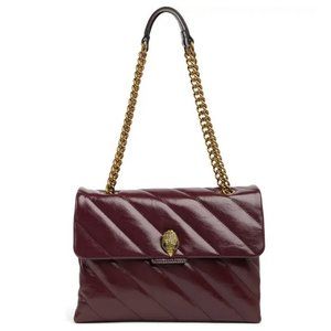 ✨ NEW Kurt Geiger Large Kensington Leather Shoulder Bag in Bordeaux Wine